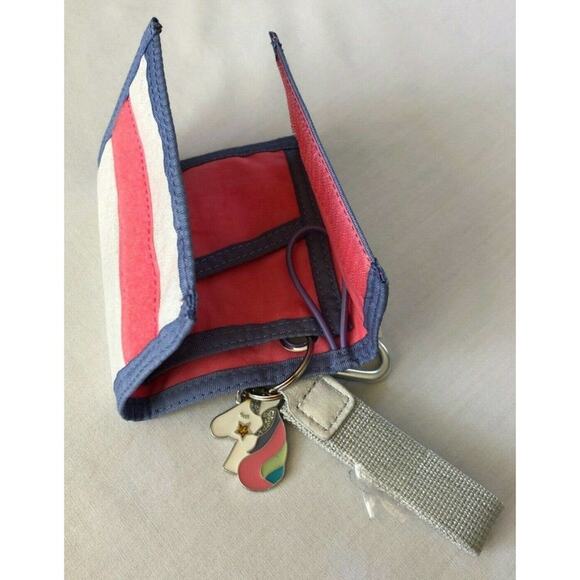 Cat & Jack Girls Sparkle Lanyard Crossbody Wallet Unicorn Fob Iridescent Silver - Picture 5 of 6